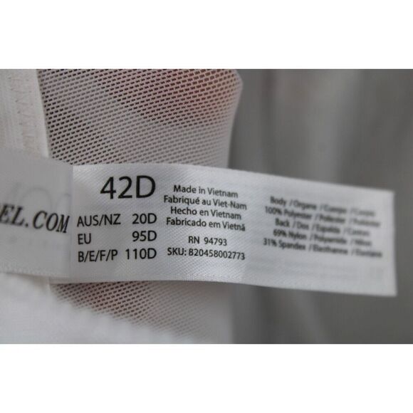 Dominique Juliette Satin Longline Corset Bra 42D White w/Garters 8950 NWT - Picture 9 of 9